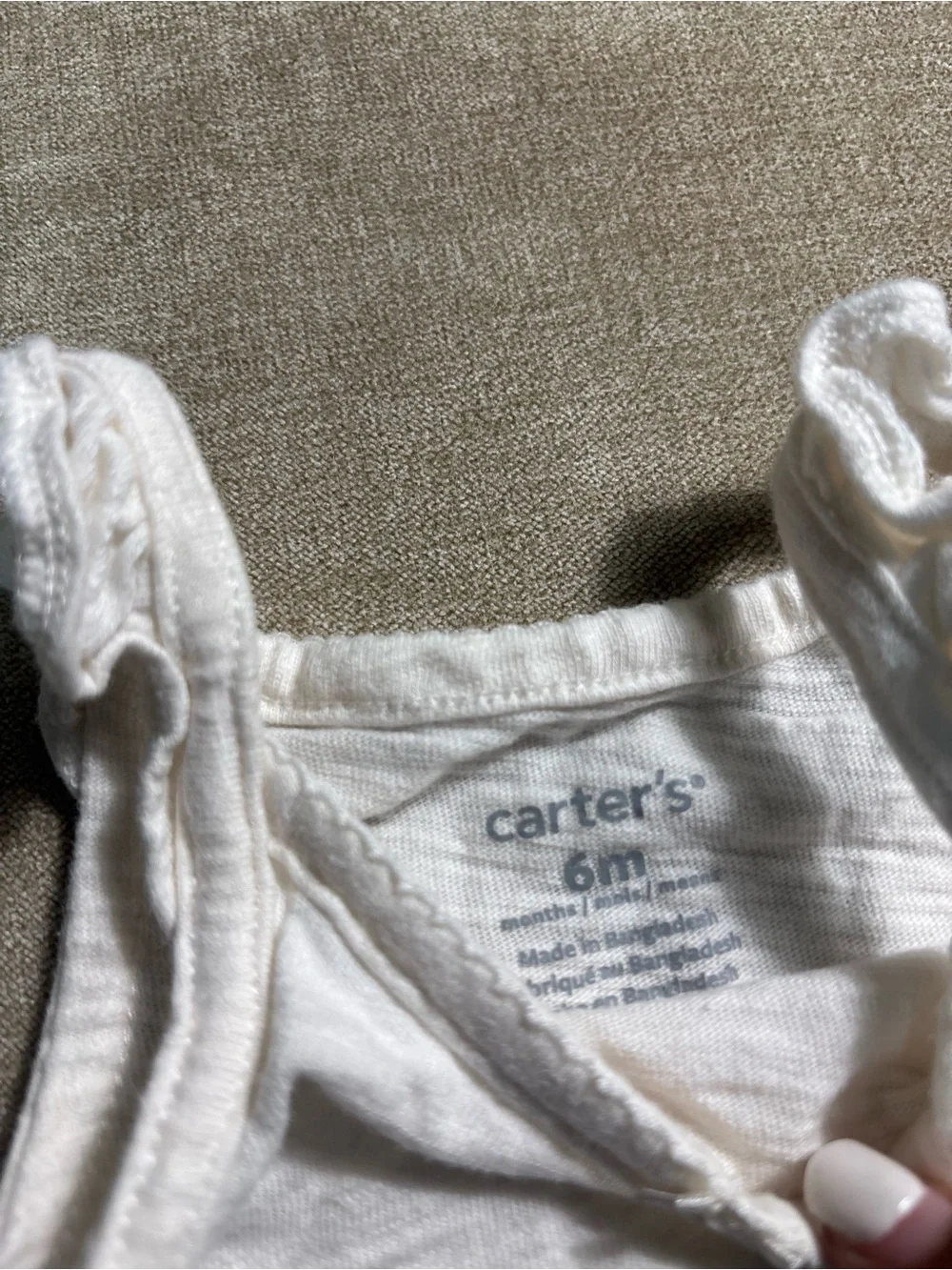 Carter's White Sleeveless Baby Bodysuit